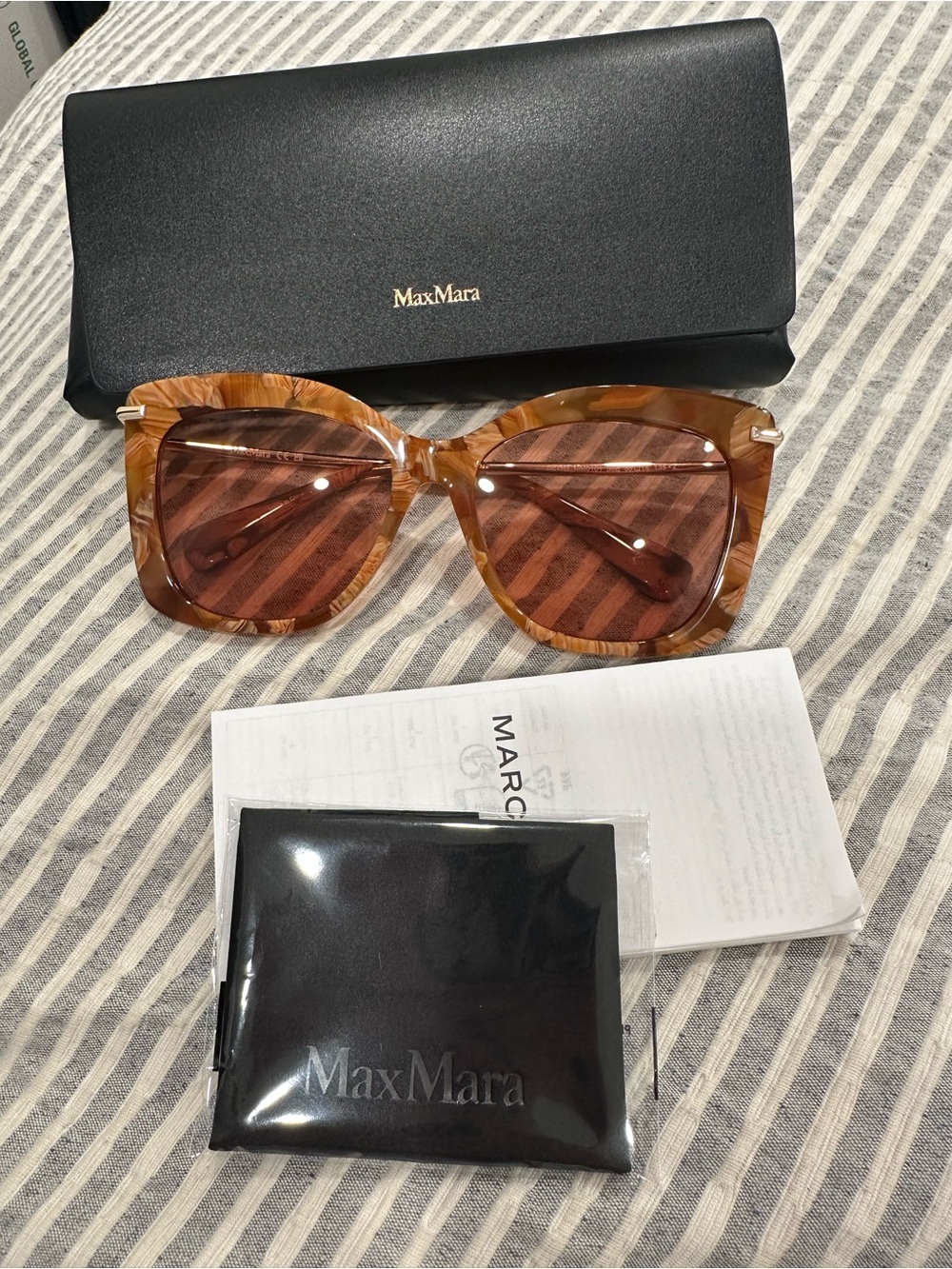 MaxMara Tortoiseshell Square Sunglasses - Brown Lenses
